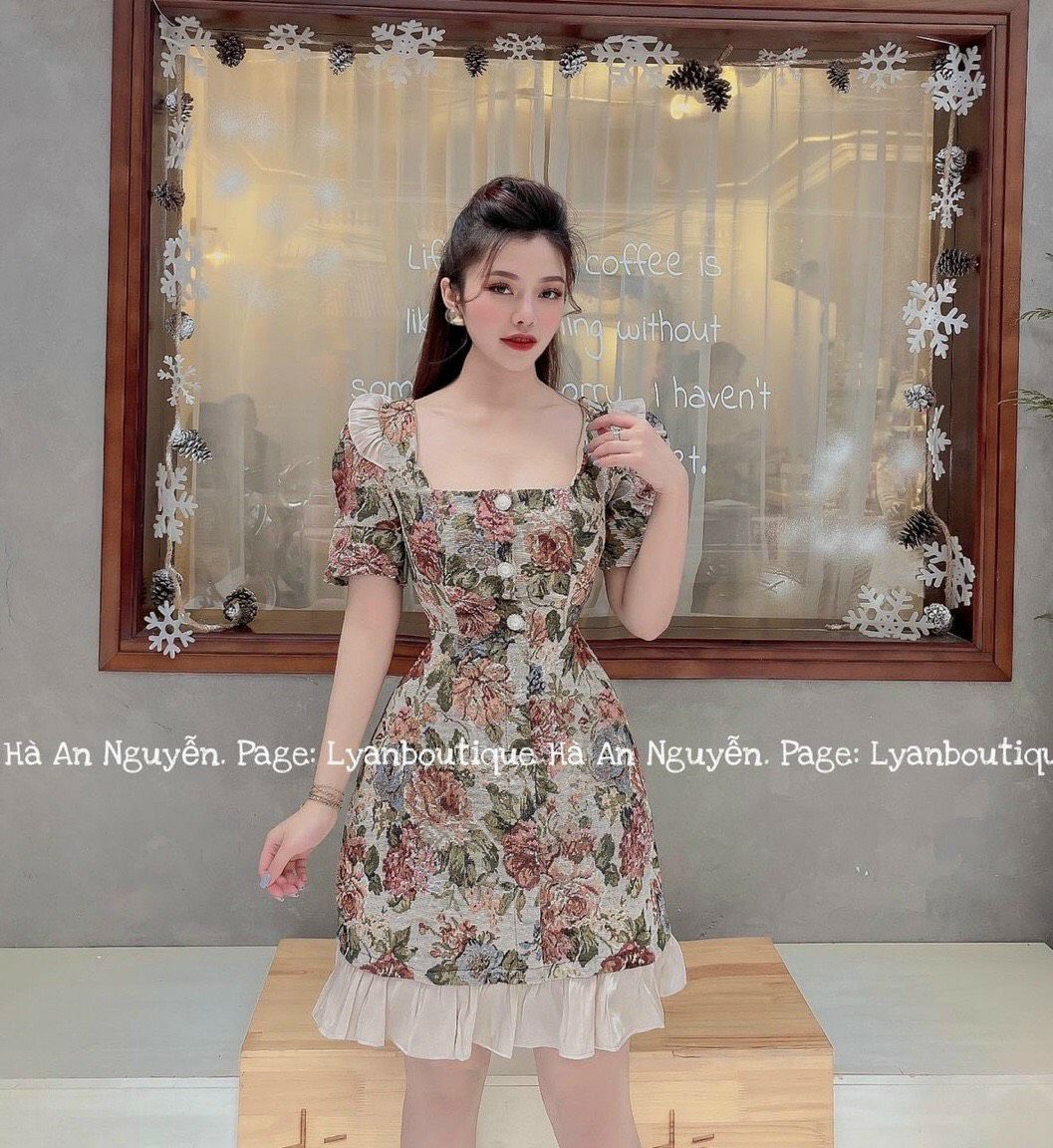 Đầm đính ngọc nhún eo