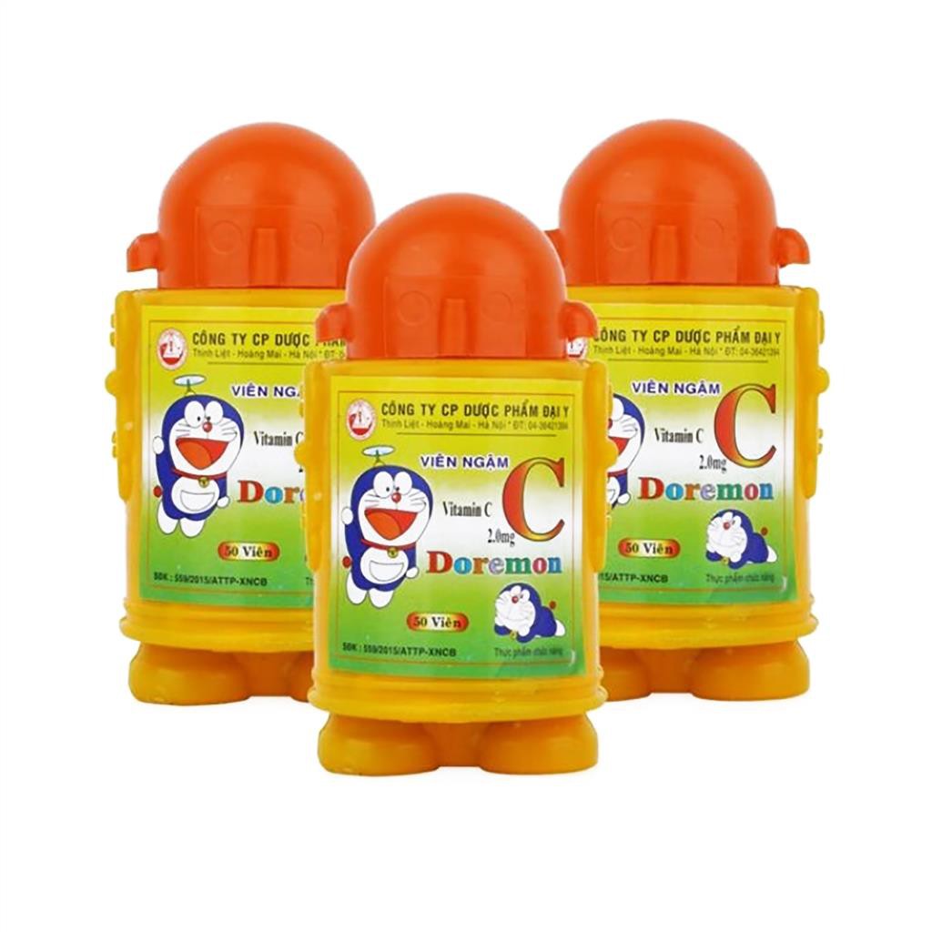 Viên kẹo ngậm vitamin c doremon lọ 50 viên