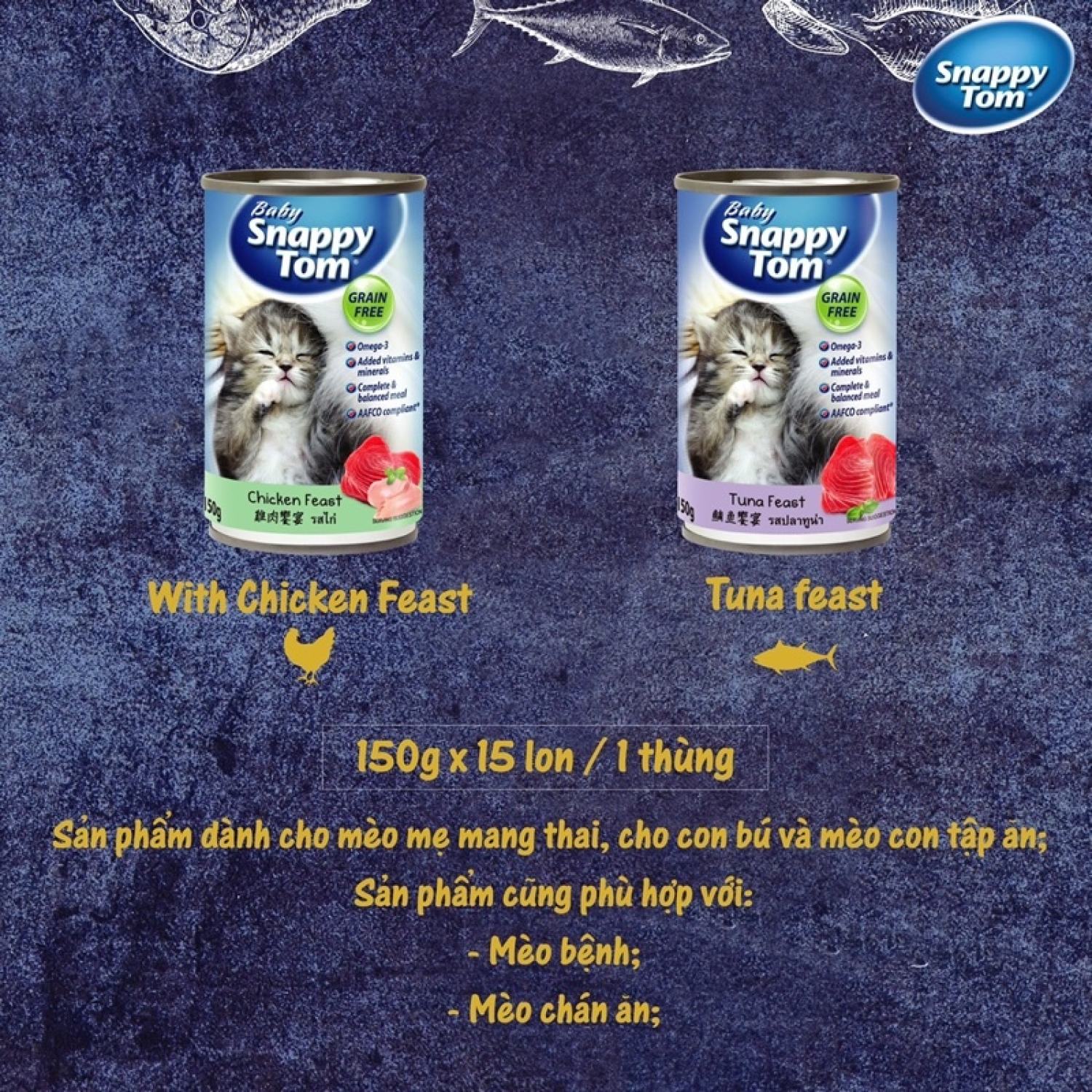 Pate Cho Mèo Con SNAPPY TOM Baby Lon 150g