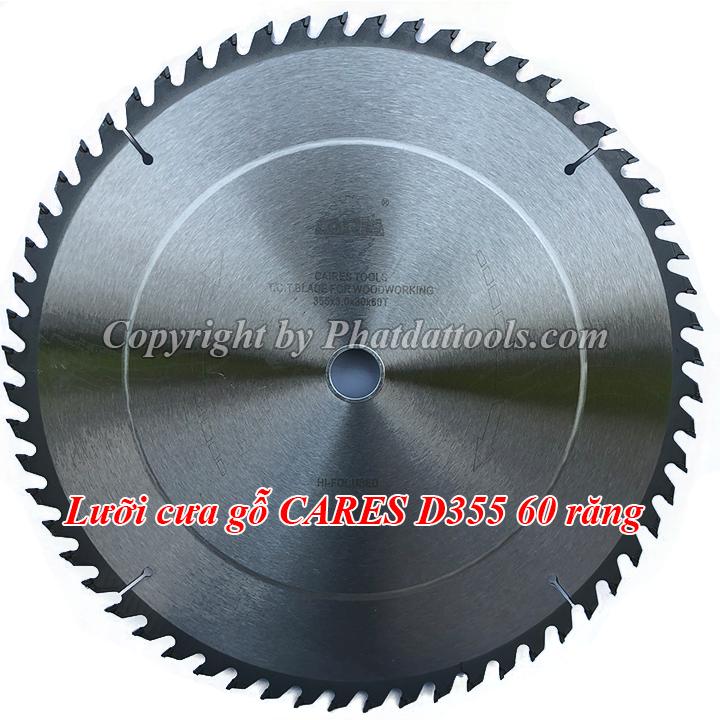 Lưỡi cưa gỗ CARES D355mm cao cấp-Lỗ cốt 25,4-30mm