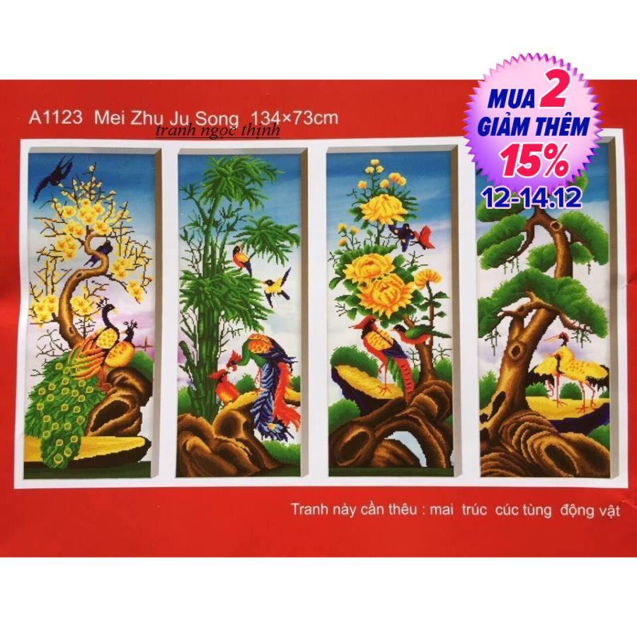 Tranh thêu chữ thập tứ quý A1123