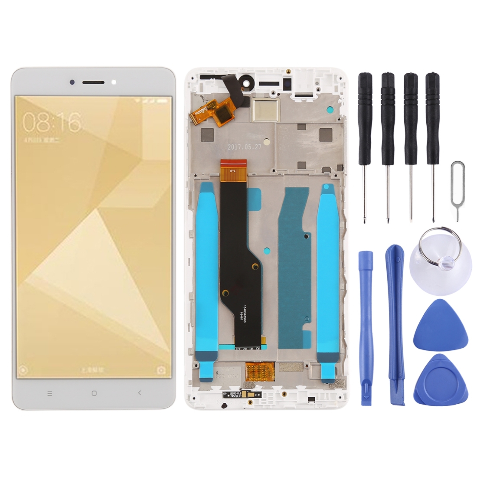 Màn Hình LCD Và Bộ Số Hóa Toàn Bộ Lắp Ráp Có Khung, Dành Cho Xiaomi Redmi Note 4X (Trắng)