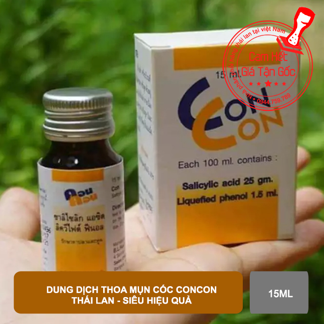 01 chai Dung dịch thoa giảm Mụn Cóc Concon Thái Lan 15ml