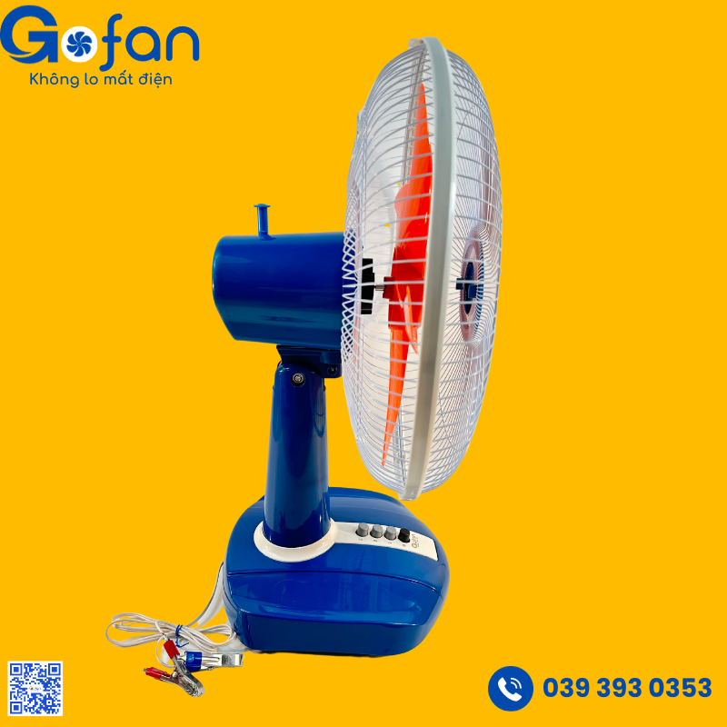 Quạt bàn B3 kẹp bình Ắc Quy DC 12V