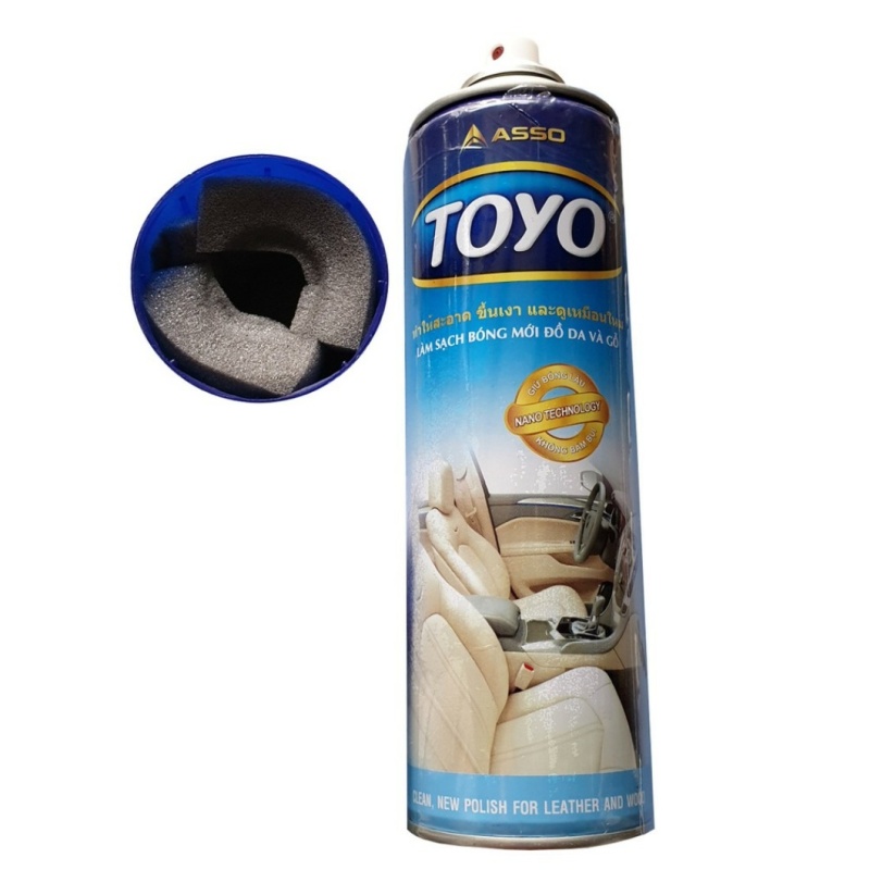 Chai Xịt Đánh Bóng Nội Thất Da, Nhựa, Táp Lô Ô Tô Toyo