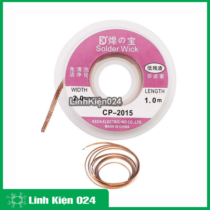 Dây hút thiếc cp-2015, dây đồng hút chì dài 75cm rộng 2mm