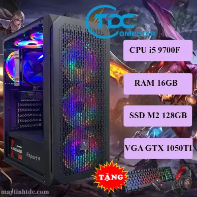 Máy tính chơi game, Live Streamer thiết kế đồ họa làm văn phòng Youtube chuyên nghiệp PC Gaming CPU core i7 9700F, Ram 16GB,SSD M2 128GB, Card 1050TI,Tặng bộ phím chuột,tai nghe chơi game