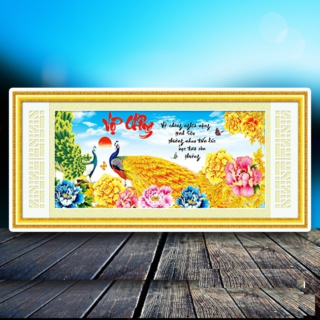 Tranh chấm hạt vợ chồng LV138 Kích thước 106x50 cm hãng lavender