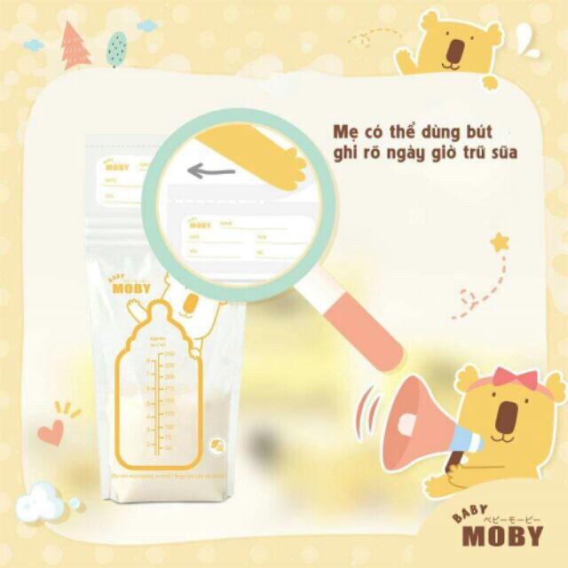 Túi trữ sữa Moby Thái Lan hộp 40 túi