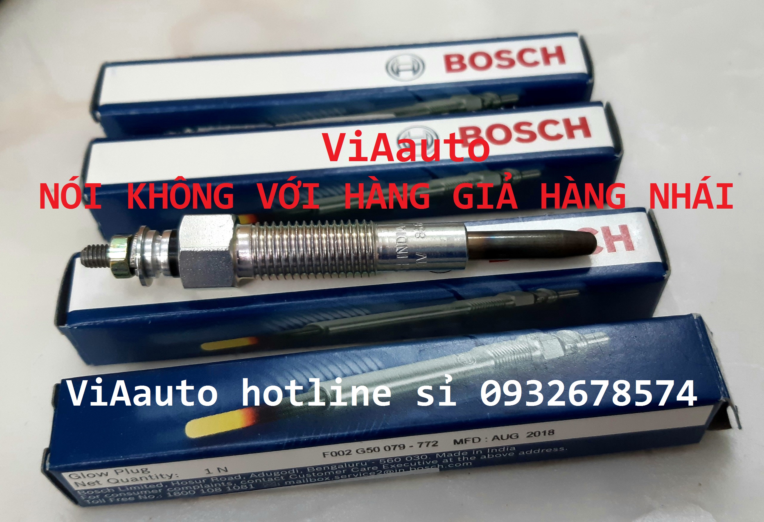 1 Bugi sấy, bugi xông F002G50079 Made in India