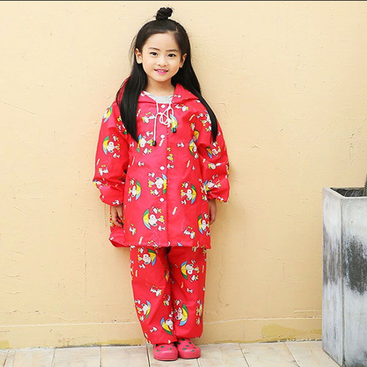 [HCM]Áo Mưa BỘ TRẺ EM Vải Dù HOA VĂN ĐẸP phù hợp cho bé mẫu giáo tiểu học ThoTiTi