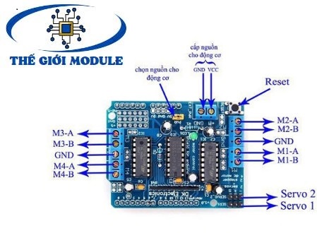 Shield L293D motor arduino