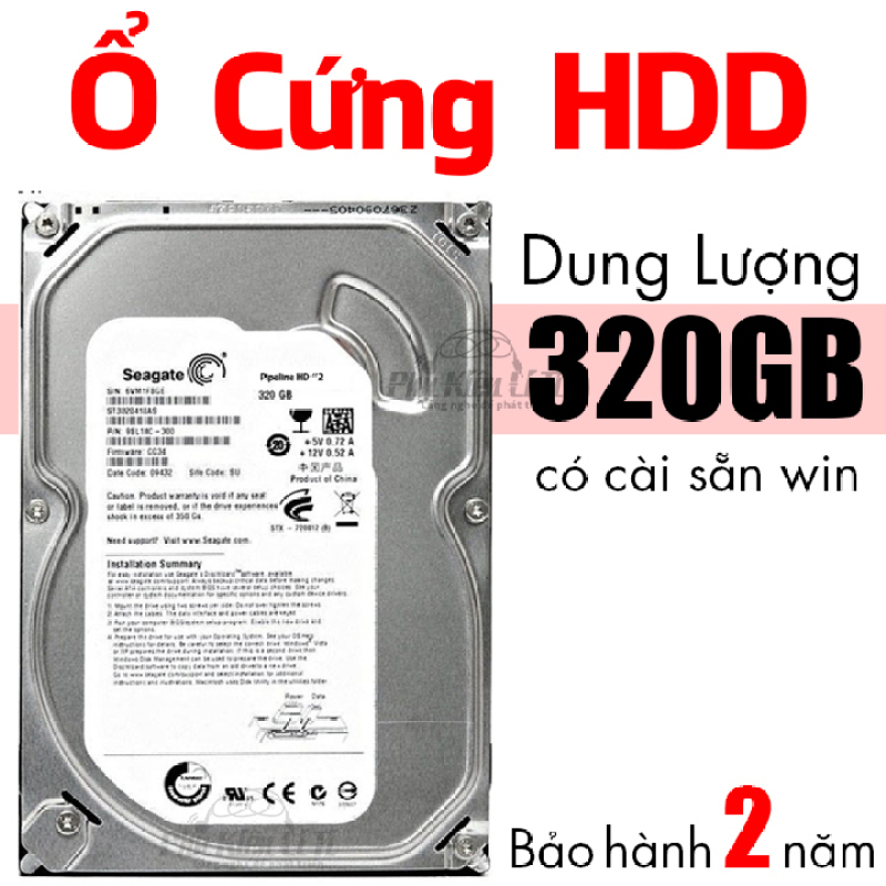 Bảng giá Ổ cứng HDD máy tính bàn Seagate 320 GB Cài sẵn hệ điều hành Bảo Hành 2 Năm Phong Vũ