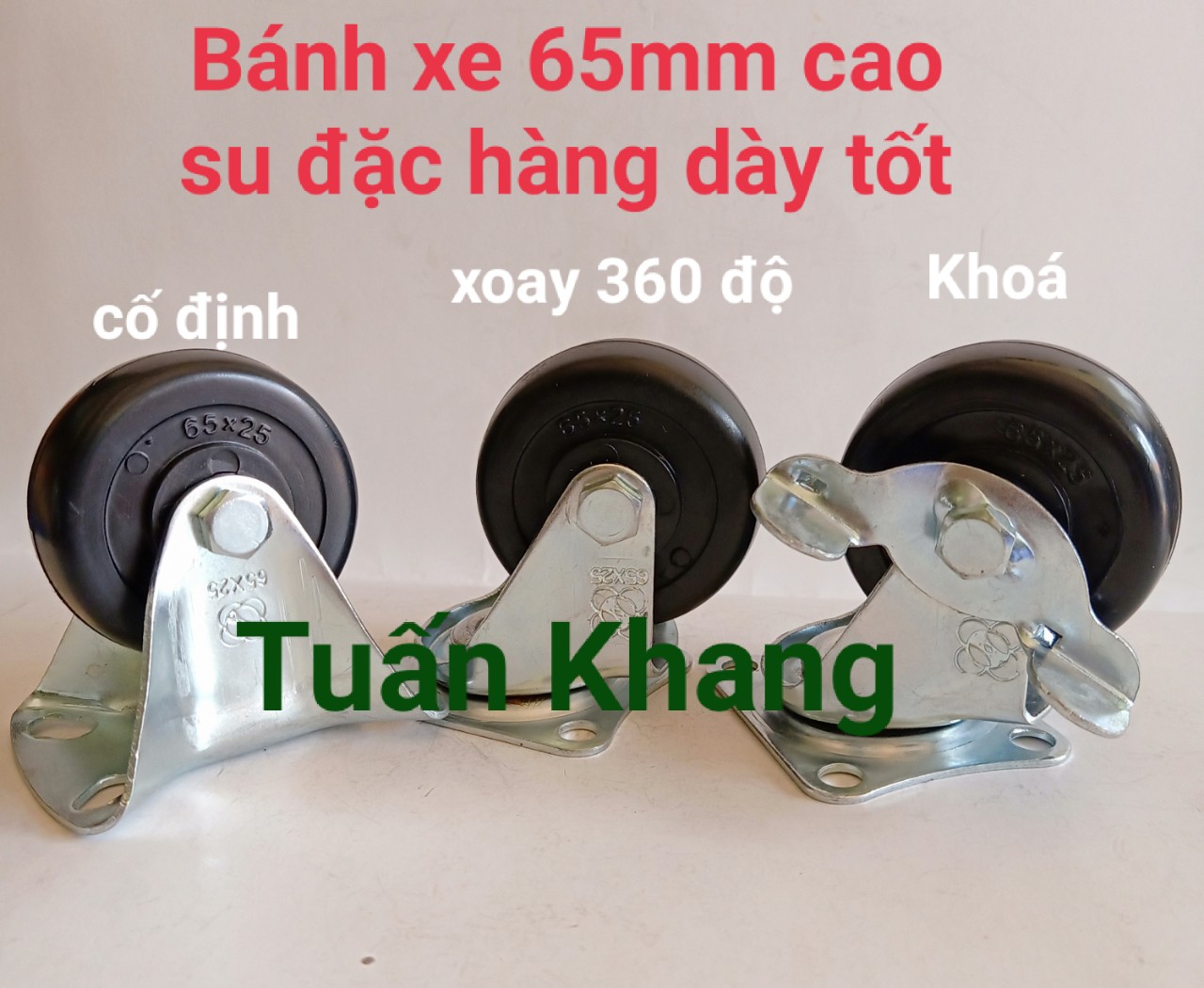 BÁNH XE CAO SU 65mm HÀNG CÔNG TY CHẤT LƯỢNG