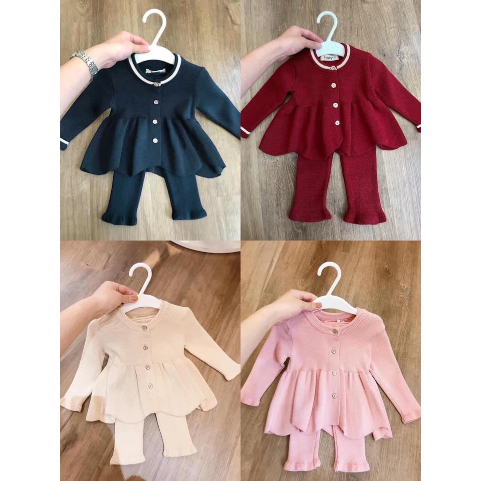 Bộ babydoll tăm nhung ấm áp cho bé gái - BBNT