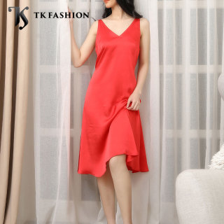 Đầm váy ngủ nữ chất lụa Hàn, trơn dài, mềm mịn, quyến rũ, gợi cảm, dáng suông, hàng thiết kế cao cấp TK Fashion - KB53 thumbnail