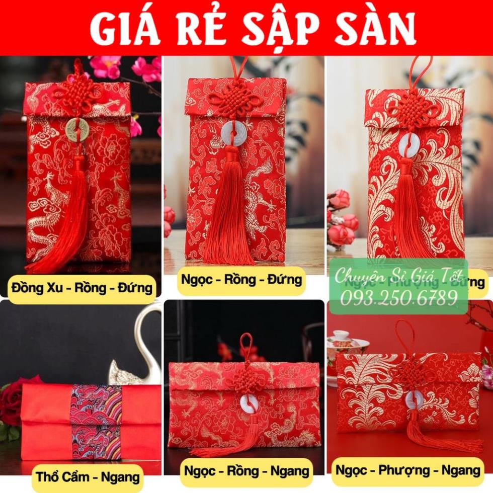 Bao lì xì vải gấm cao cấp tết 2024