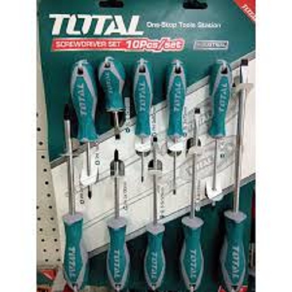 Bộ 10 tua vít đa năng total tht250610 tay cầm tua vít mới bộ tuốc nơ vít chất liệu cr-v, không mài mòn, gỉ sét, 10 chi tiết bộ tuốc nơ vít total - tht250610
