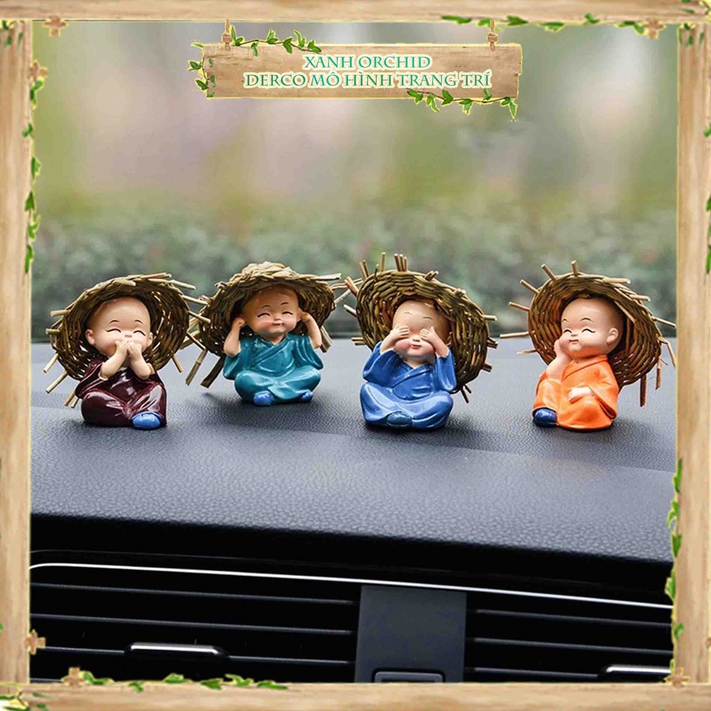 Mô Hình Tượng 4 Chú Tiểu Đội Nón Rơm