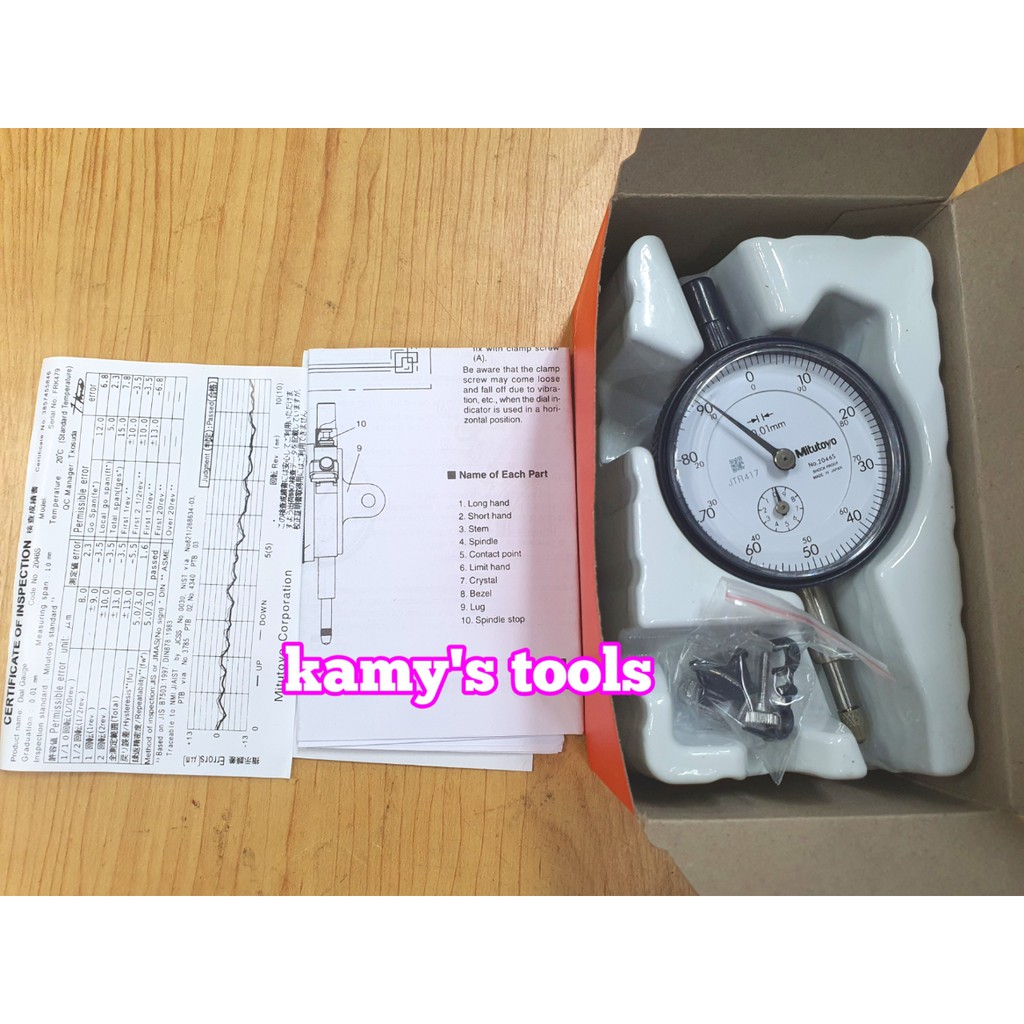 Đồng hồ so 0-10mm và đế từ có chỉnh tinh