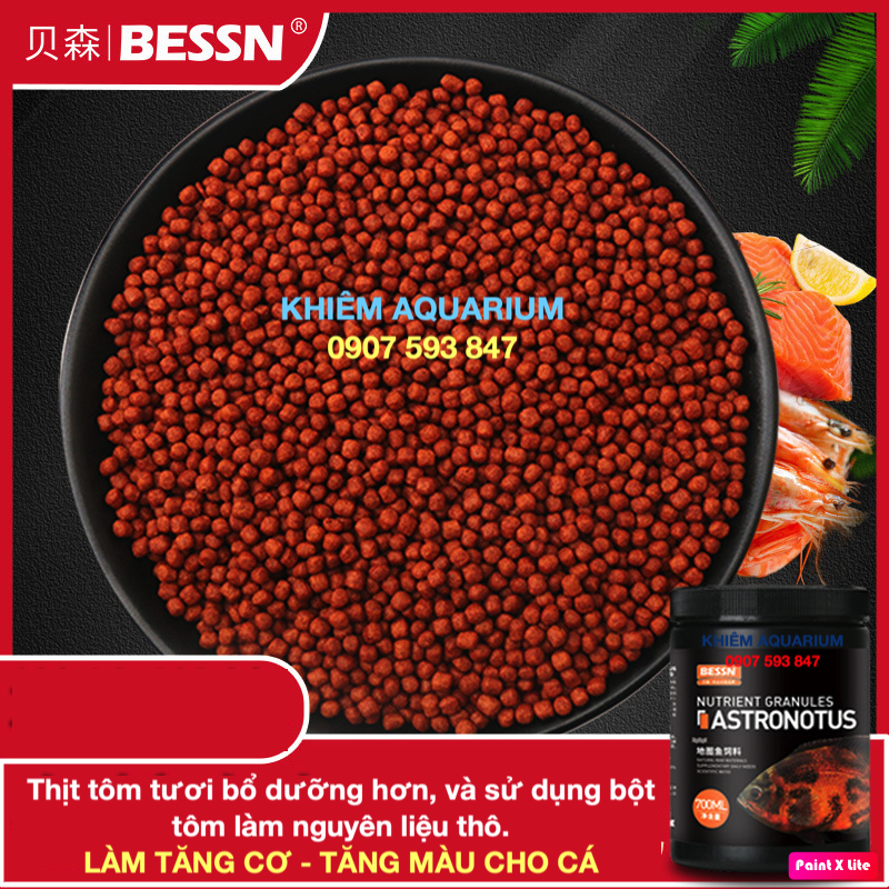 Cám cá vàng BESSN ASTRONOTUS 450g, Siêu kích màu cho cá cảnh TAI TƯỢNG CHÂU PHI, THẦN TAI, LA HÁN CÁ SĂN MỒI(hulx,hikari,mizuho)