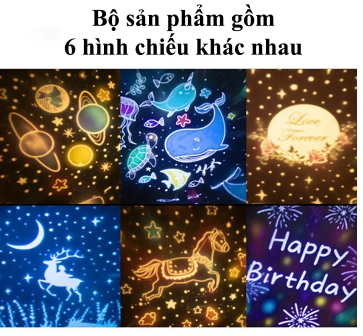 Đèn ngủ chiếu sao trời đại dương vũ trụ ngân hà tự động xoay cao cấp cho bé yêu