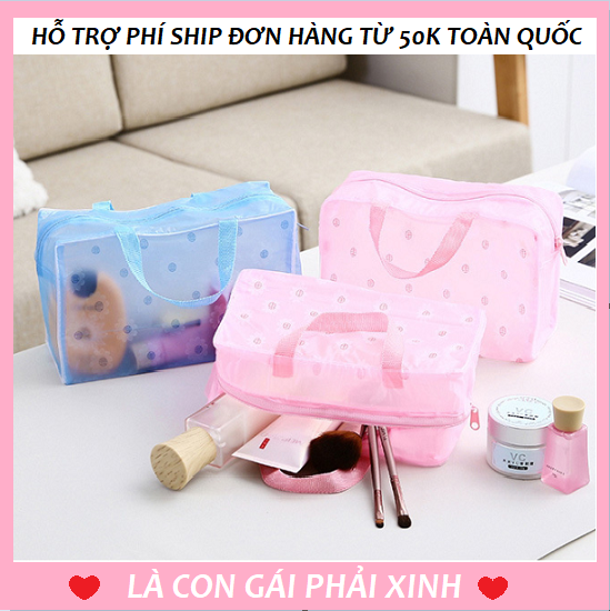 Túi đựng mỹ phẩm trong suốt họa tiết hoa cúc túi đựng mỹ phẩm du lịch túi hoa cúc
