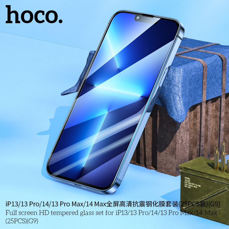 Kính cường lực full màn hình Hoco G9 cho iPhone từ 6 đến 16 Pro Max (Đen) - Phụ Kiện 1986