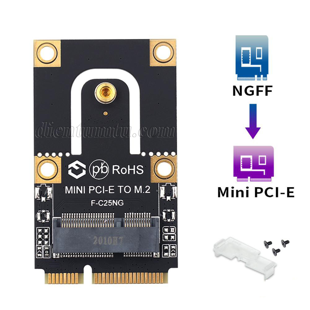 Adapter chuyển Card WiFi ngff / m.2  sang mini pci-e