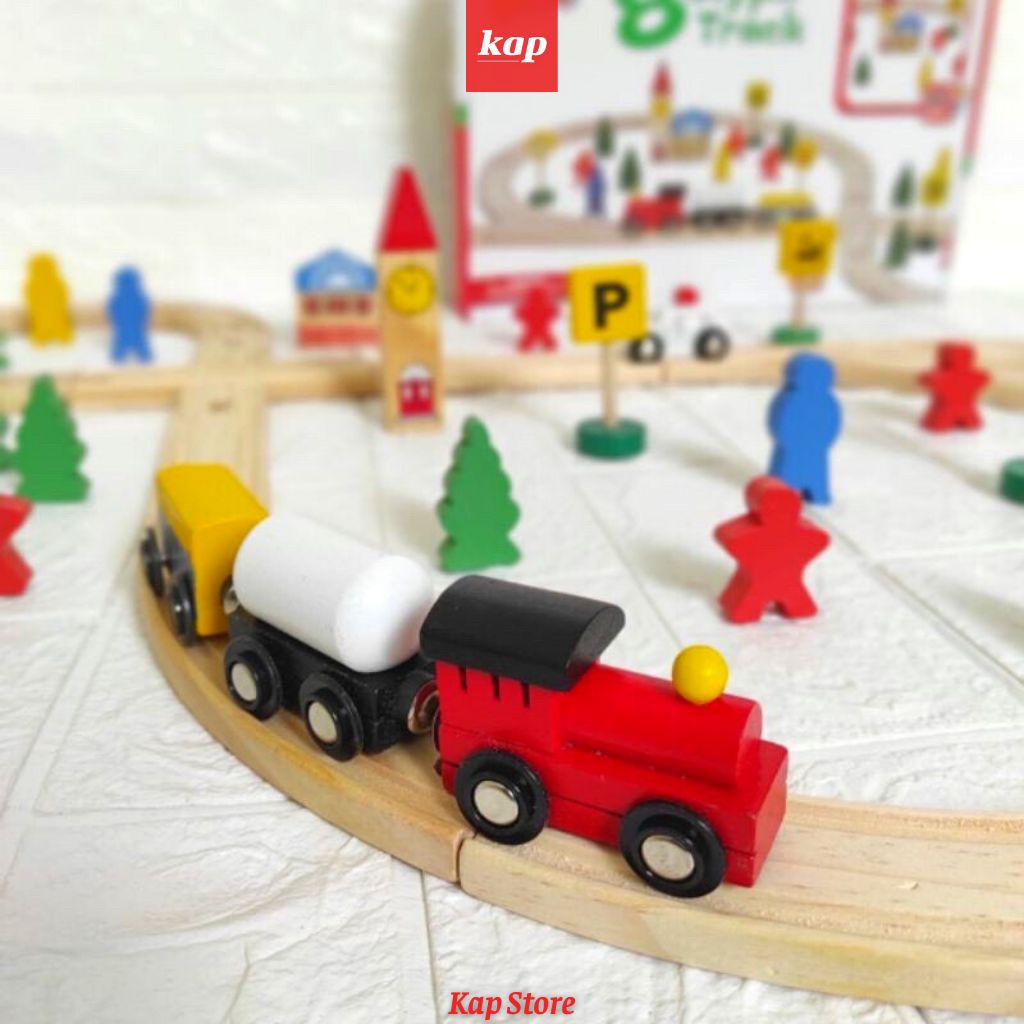 8 Glyph Track, Wooden train tracks 48pcs