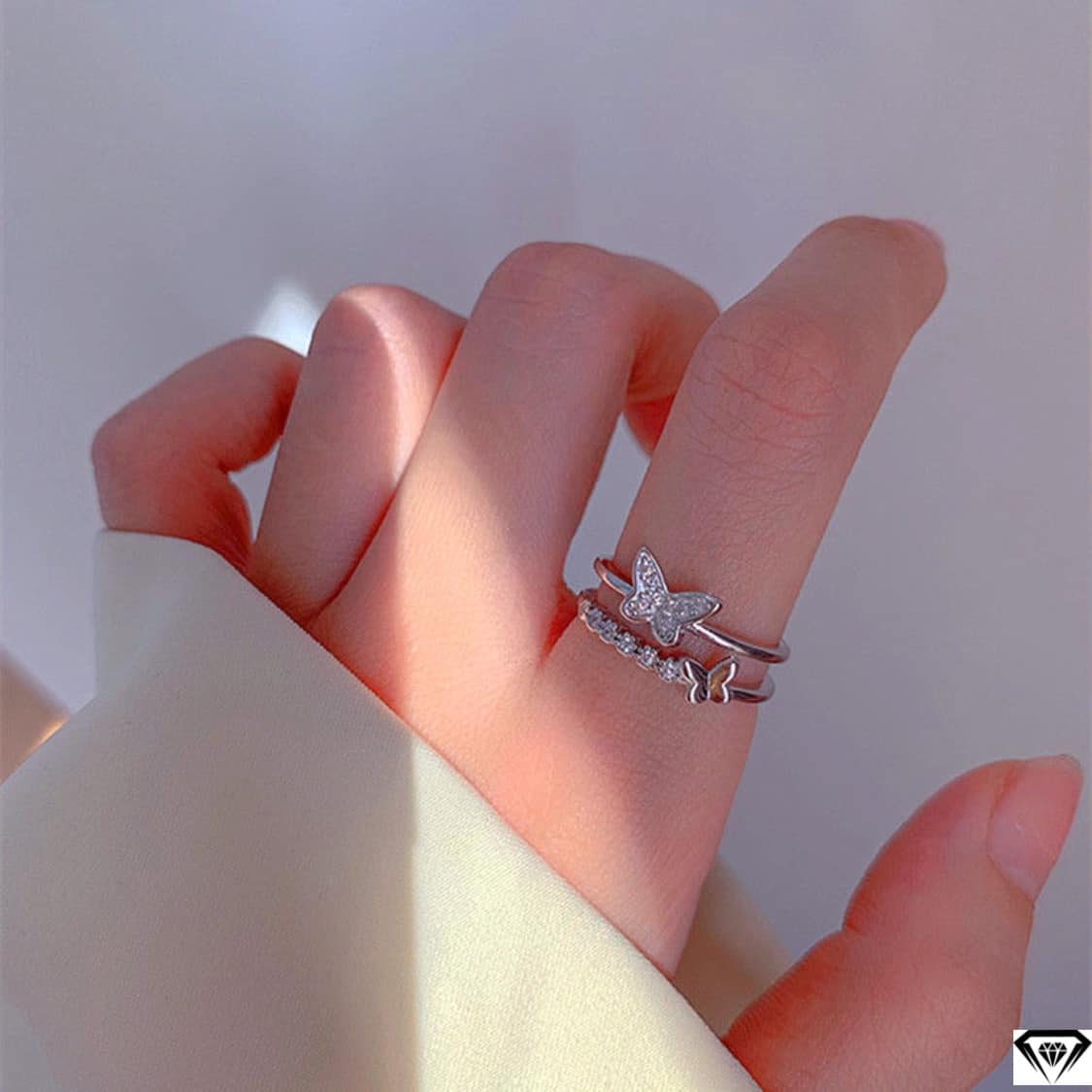 Nhẫn bạc nữ hình lá xinh MS65c