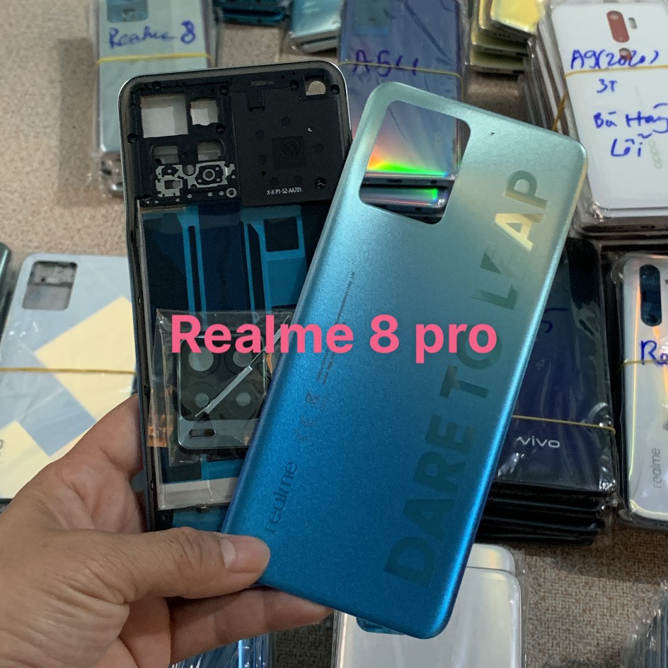 Bộ vỏ Realme 8 (4G )/ Realme 8 Pro zin (kèm kính camera,nút bấm)