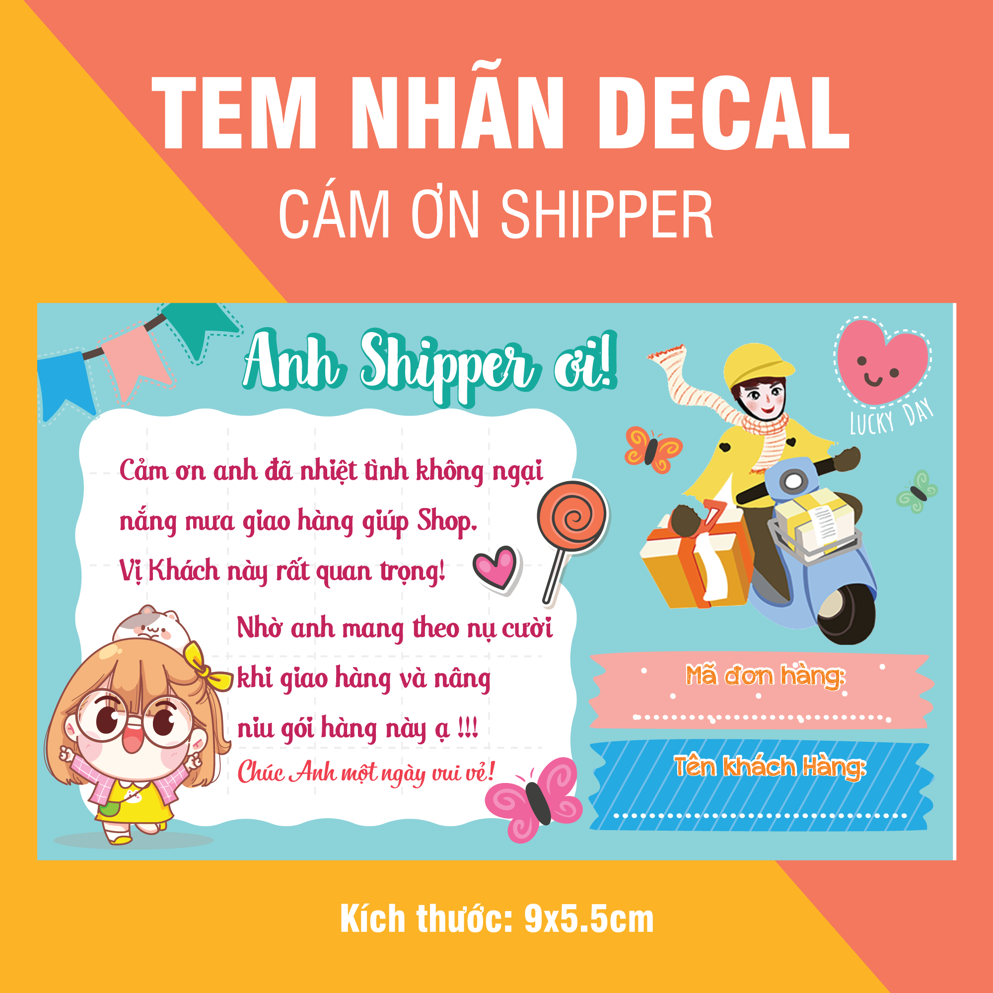 100 Nhãn dán, tem decal có keo sẵn cám ơn shiper, Quay Video Kiểm Tra Đơn Hàng