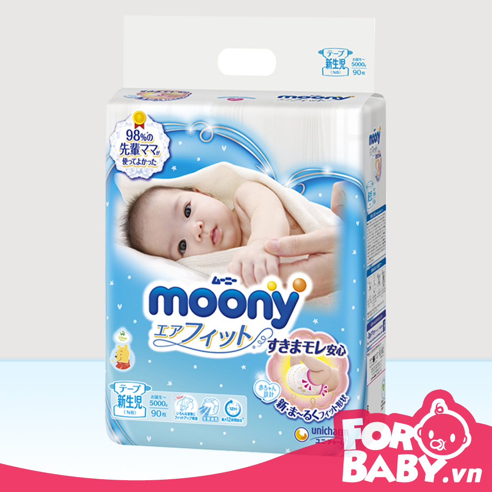 [HCM] Tã dán Moony NB90/S84/M64/L54