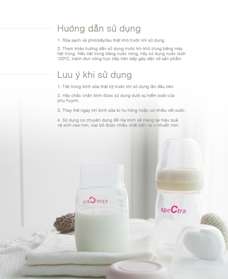 Bình sữa PP cổ rộng Spectra 160ml
