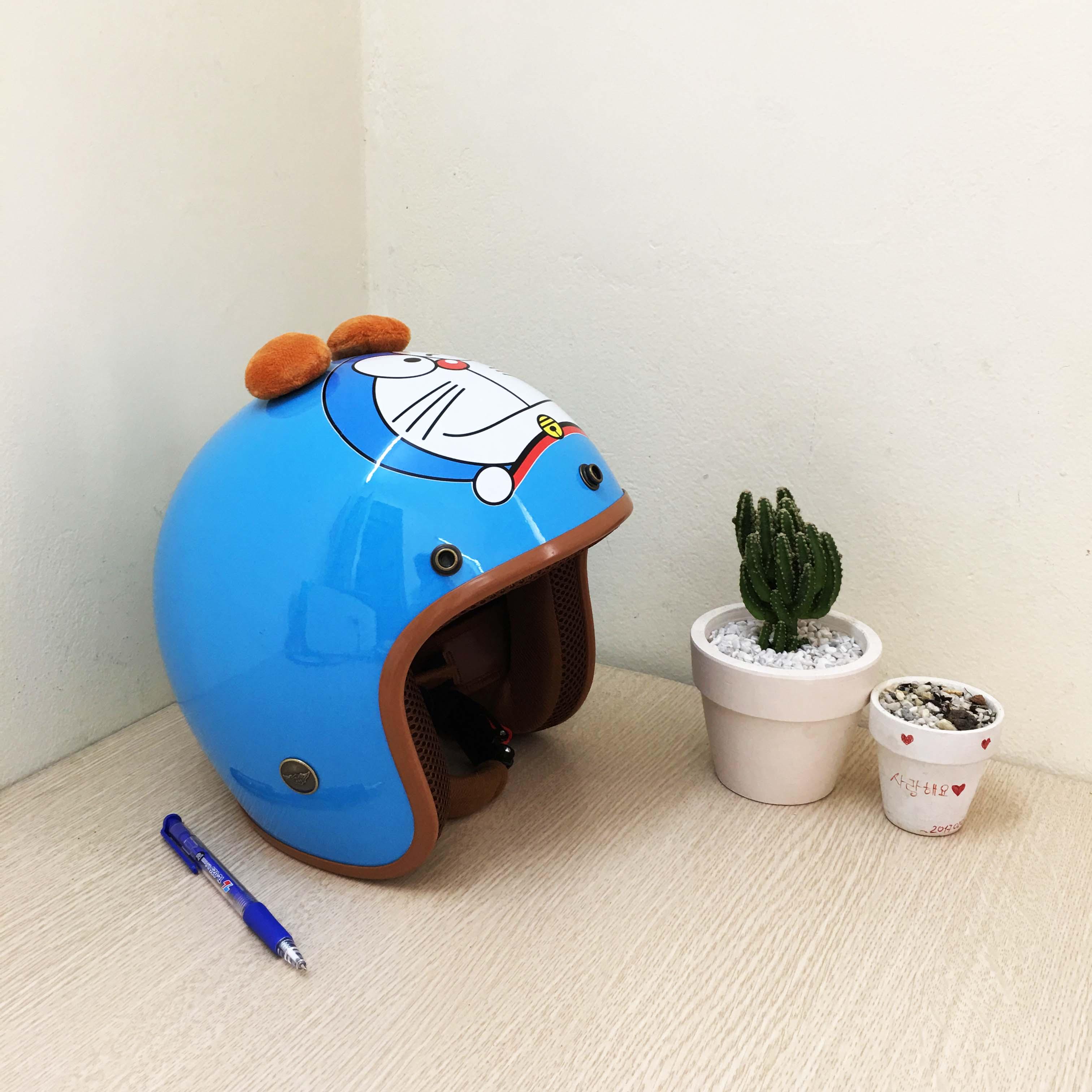 Mũ bảo hiểm 3/4 Doremon hàng cao cấp ảnh thật