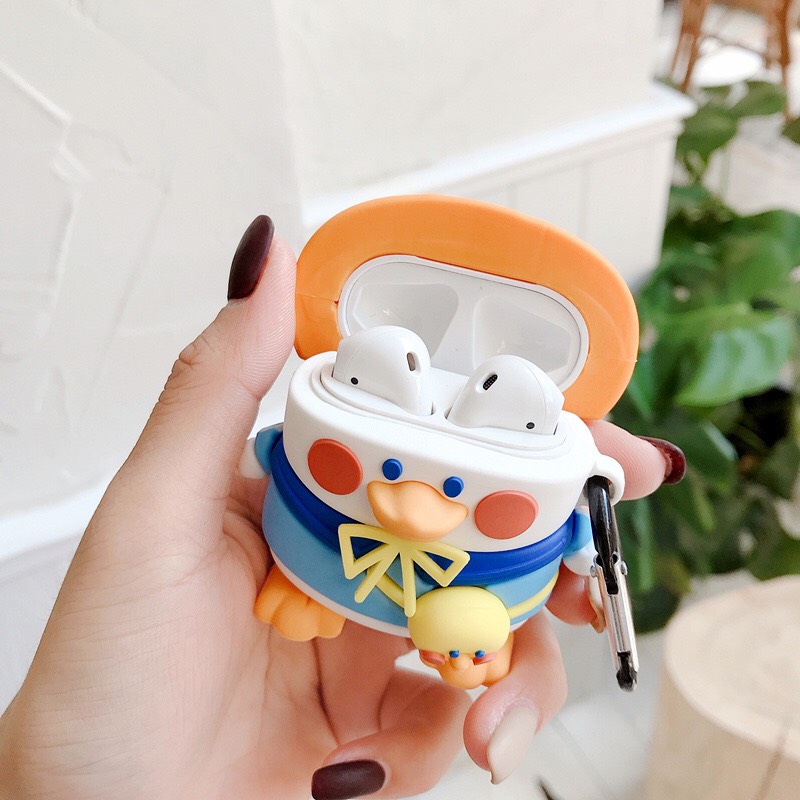 Tai nghe bluetooth nhét tai không dây TWS inpods i12 có vỏ ốp lưng bảo vệ hình thú nghộ nghĩnh kết nối cảm ứng vân tay dùng cho ios và android âm thanh trung thực