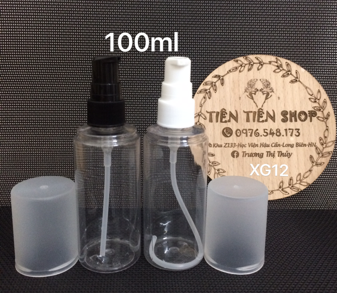 Chai nhựa trong 100ml xịt giọt nắp mờ