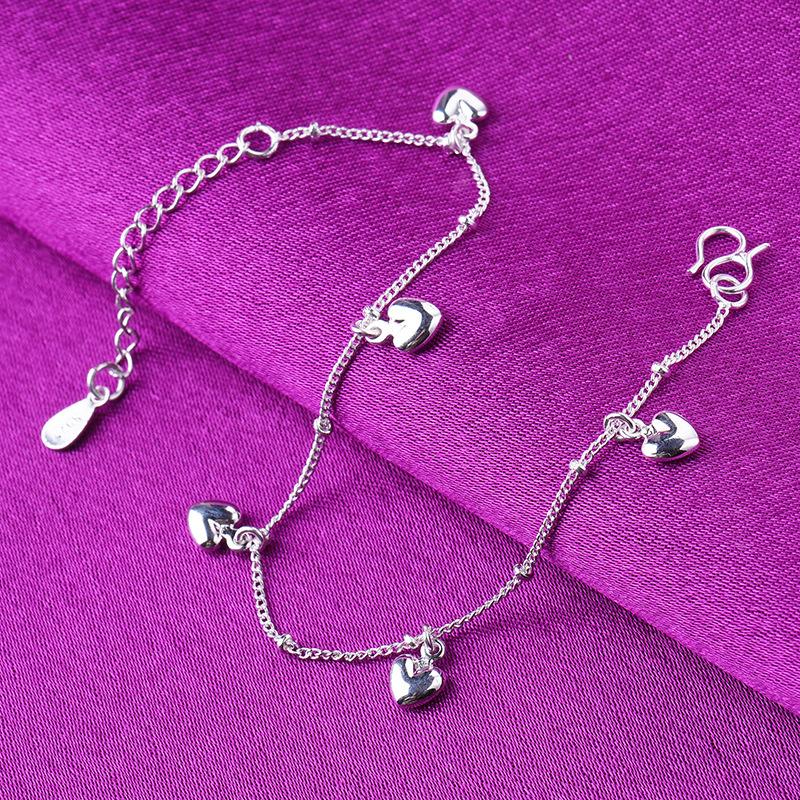 Lắc Tay Nữ Bạc Đính Trái Tim Cute LTNU-24