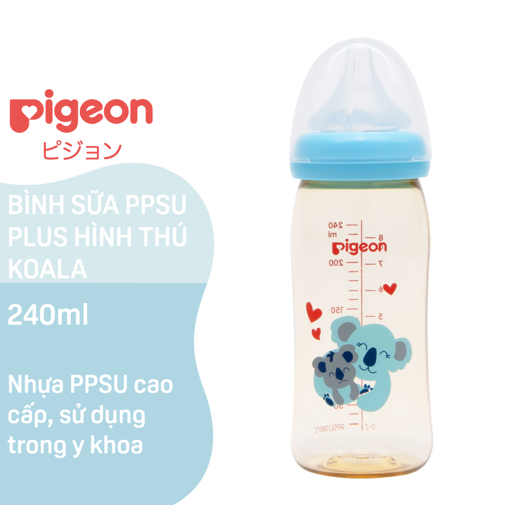 Bình Sữa PPSU Plus Hình Thú Koala Pigeon 240ML