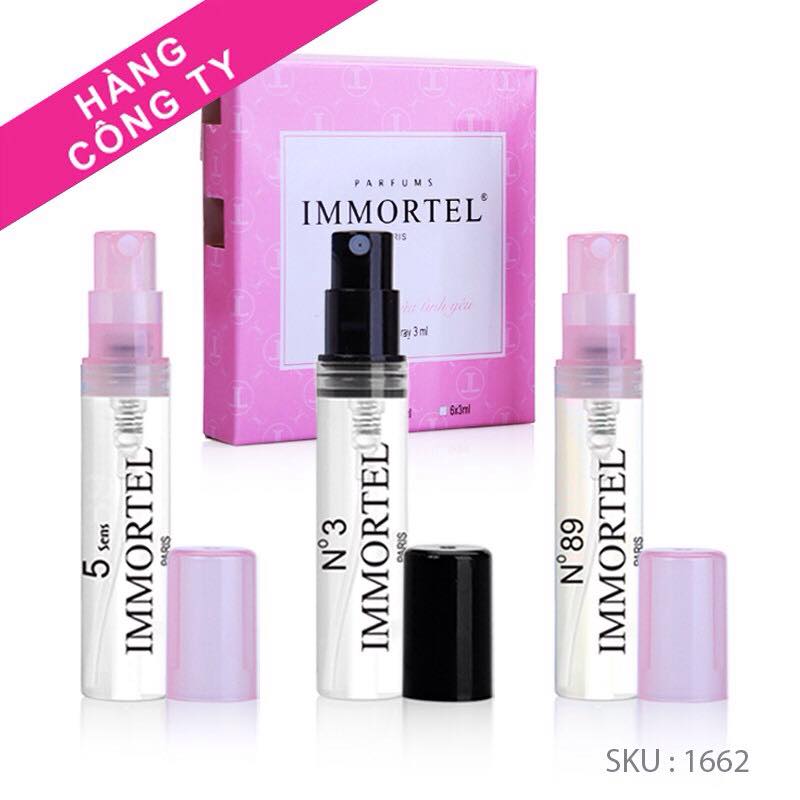 HỘP NƯỚC HOA IMMORTEL SET 3_COMBO 3x3 ML ( No 3, No 89 , 5 Sens )