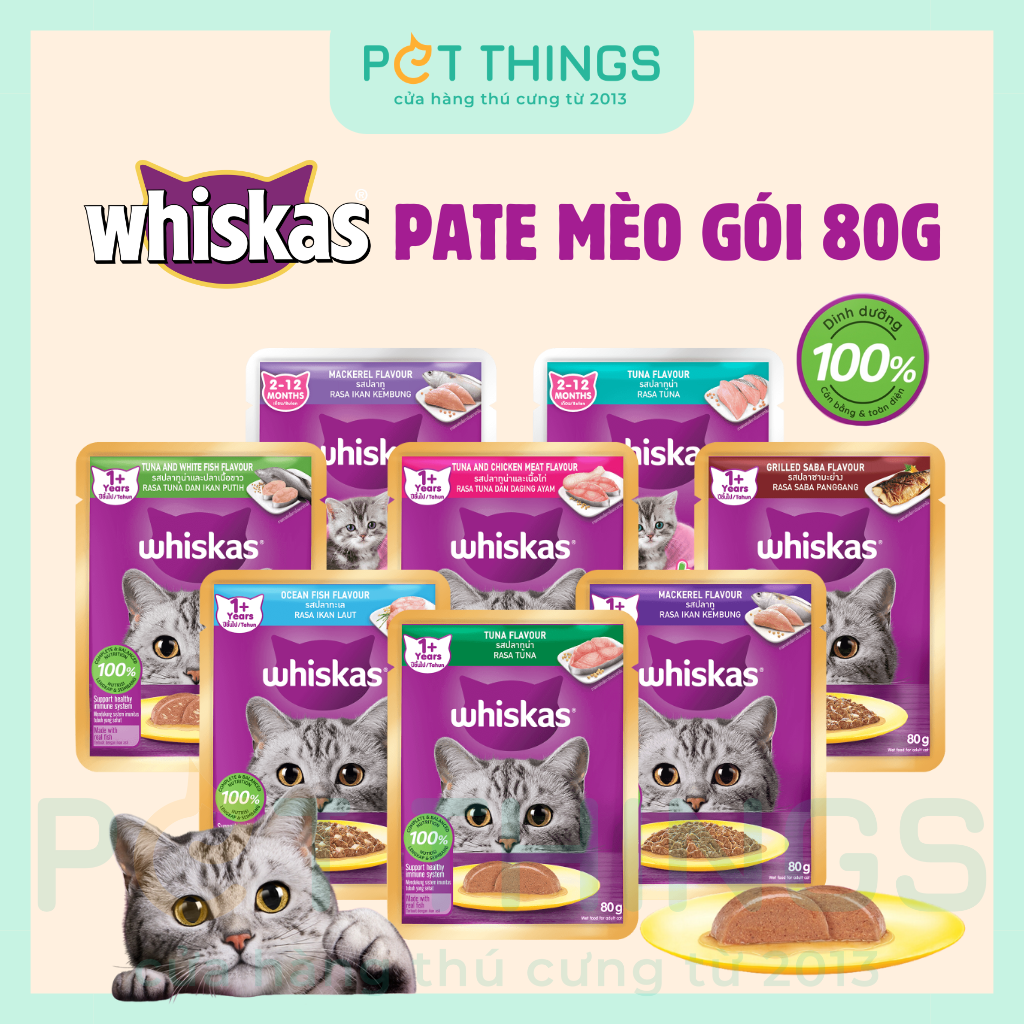 Pate Cho Mèo Whiskas Thái Lan 80g