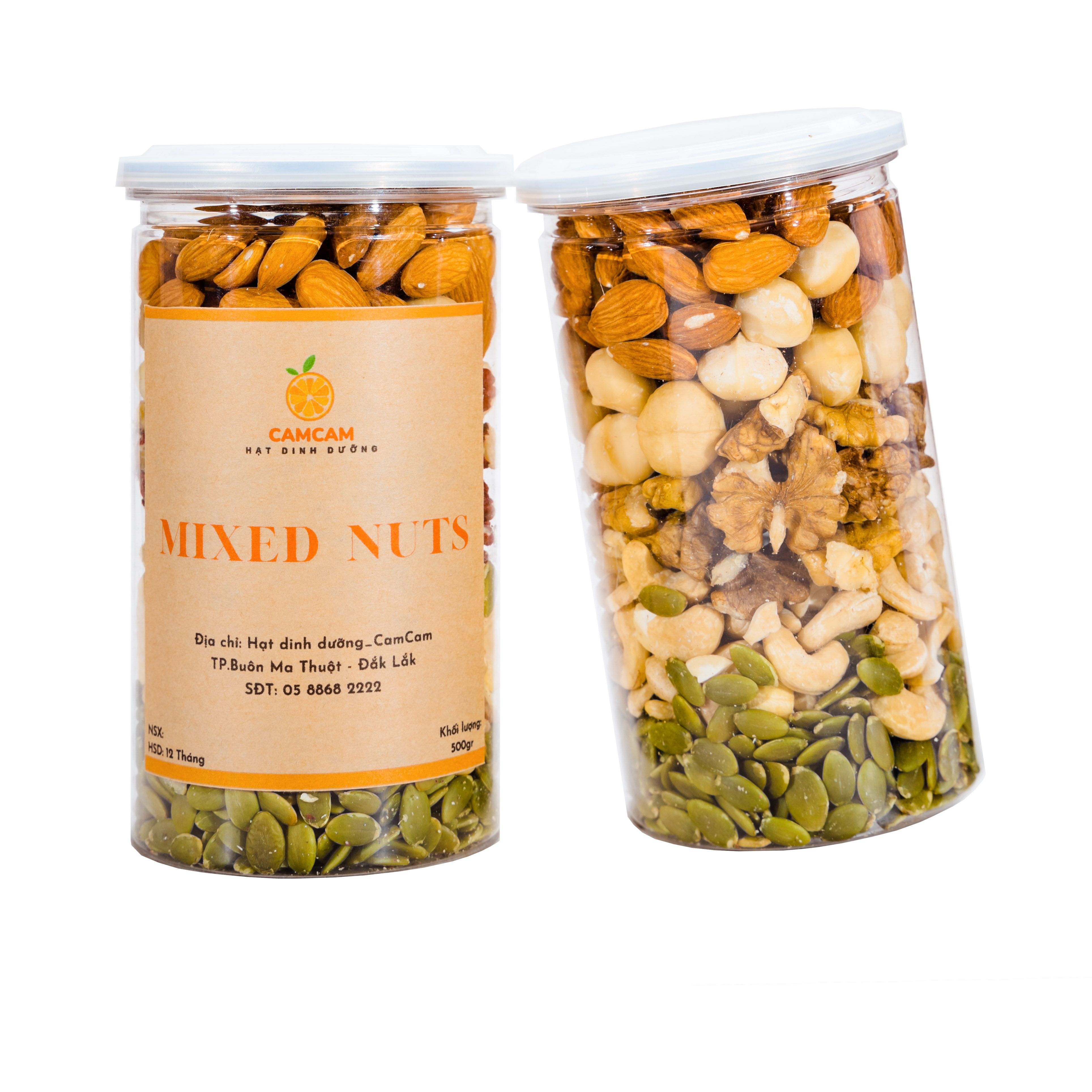 Hạt Dinh Dưỡng Mix 5 Siêu Hạt (Óc Chó Vàng, điều, macca, hạnh nhân, bí xanh)- 500GRAM
