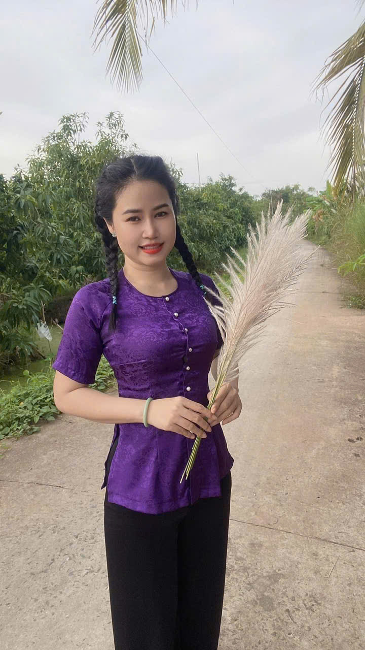 ÁO BÀ BA LỤA GẤM TAY NGẮN CỰC KUTE # ÁO LẺ, QUẦN LẺ