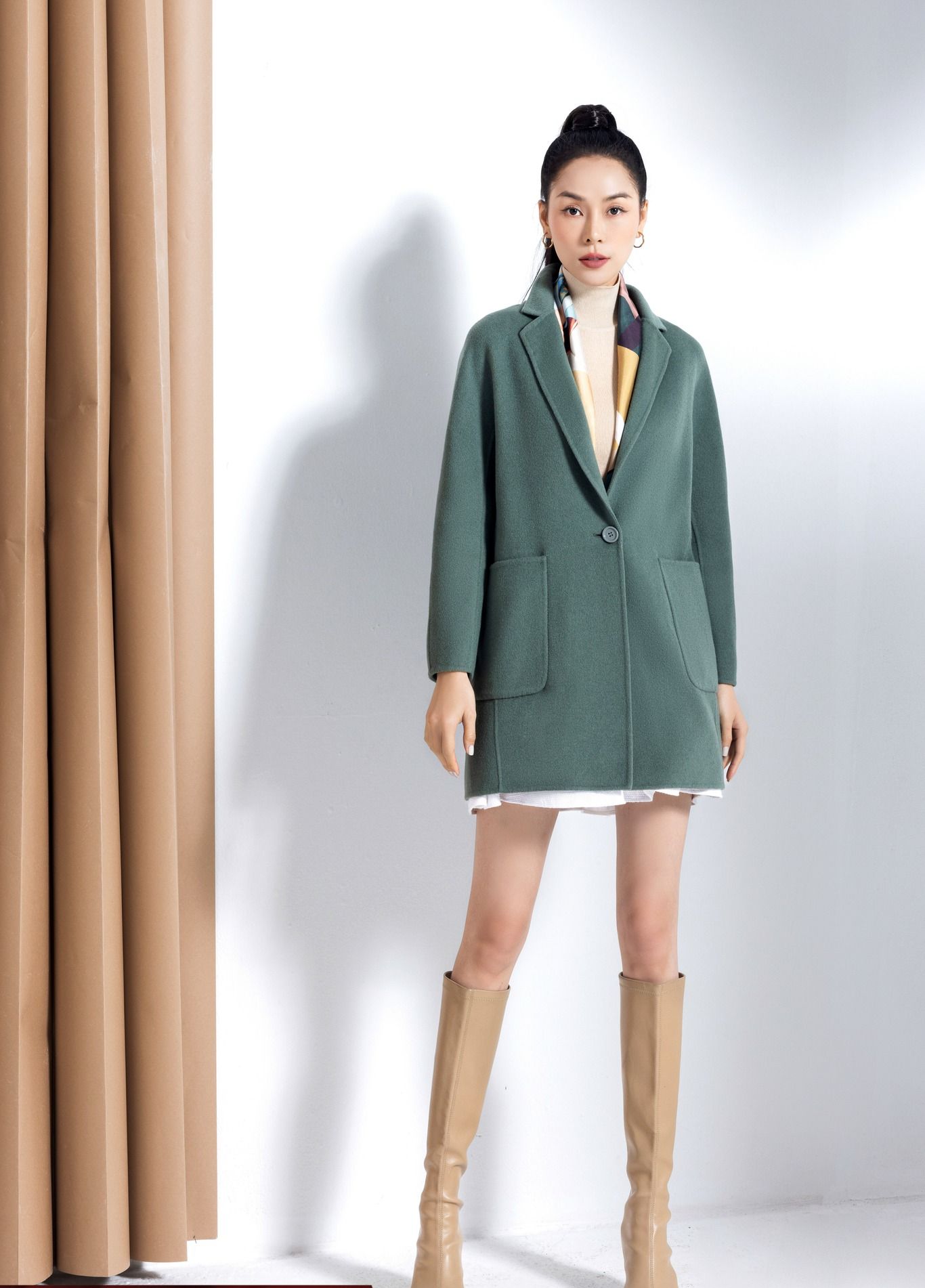Áo khoác dạ HANDMADE 2022 2 túi ốp D.CHIC MS: 980259