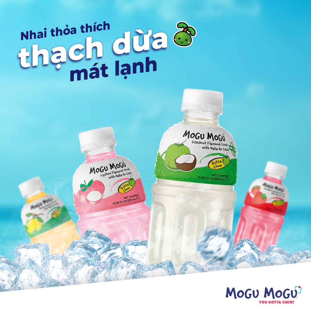 Thùng Nước Thạch Dừa Mogu Mogu Thái Lan Các Vị Tự Chọn (320ml x 24 Chai)
