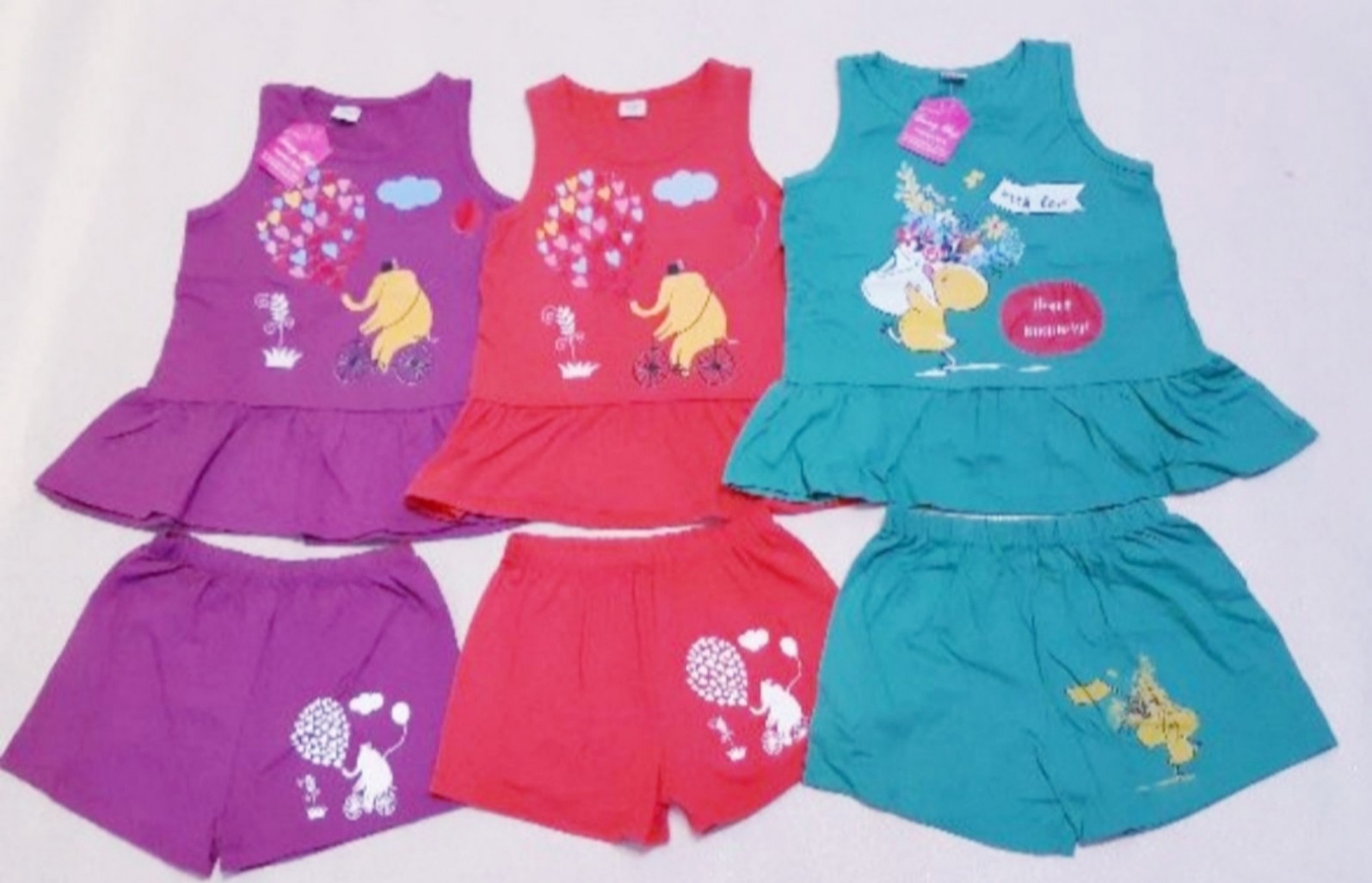 Sét 2 bộ thun sát nách cho bé gái