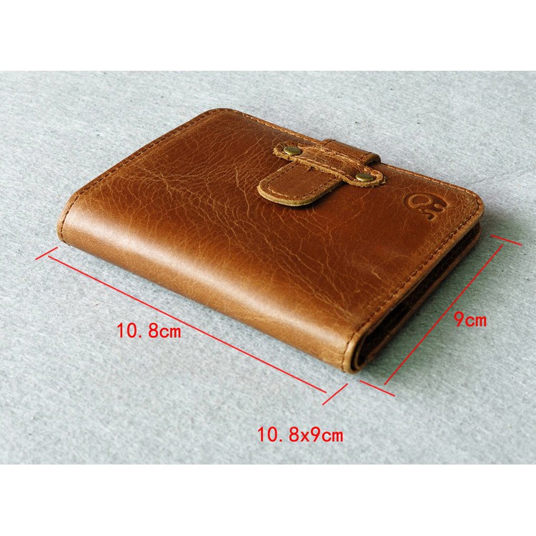 [HCM]Ví Nam Nữ Handmade Da Bò Thật Có Quai Cài
