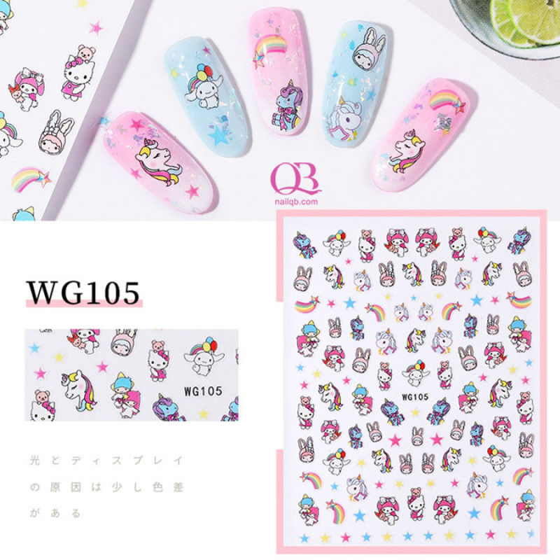 Sticker dán móng hoạt hình dễ thương, cute (doremon, shin,...) WG090-WG131