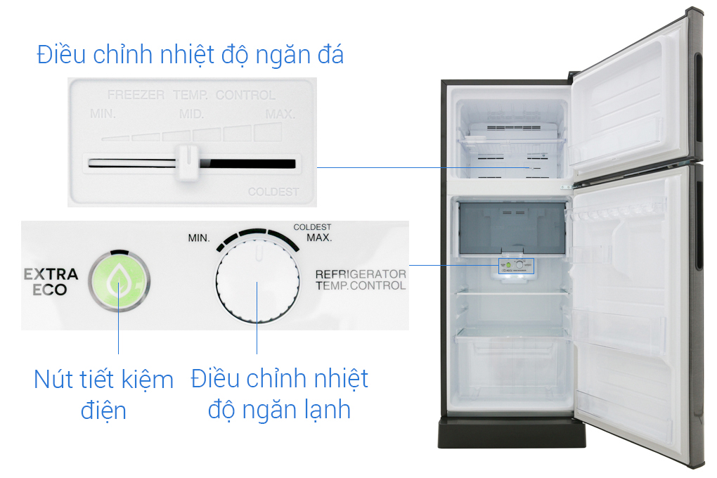 [Trả góp 0%]Tủ Lạnh Shasp 196 Lít Inverter SJ-X201E-DS
